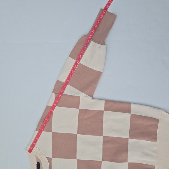 LILLUSORY Women's Oversized Crewneck Ribbed Checkered Sweater MEDIUM - Picture 12 of 12